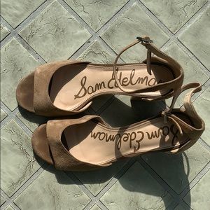 SAM EDELMAN suede block heel